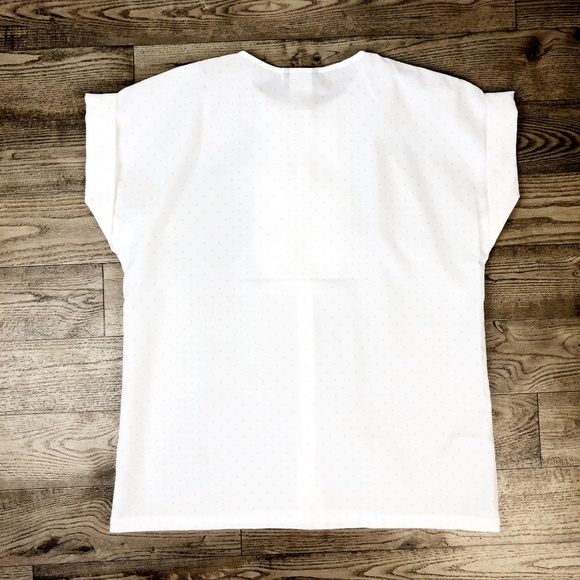 Vintage Size Large 13/14 Blouse Peach Polka Dot - Picture 5 of 6